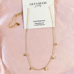 Lily Lough Necklace Gold Tone Marked 925
